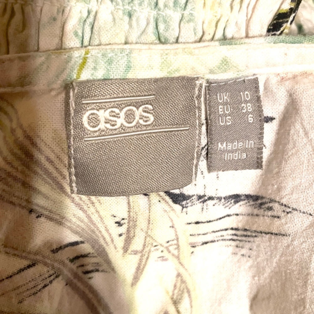 Asos Design Button Through Shirred Mini Dress In … - image 8